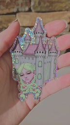 Castle Girl Glitter Sticker